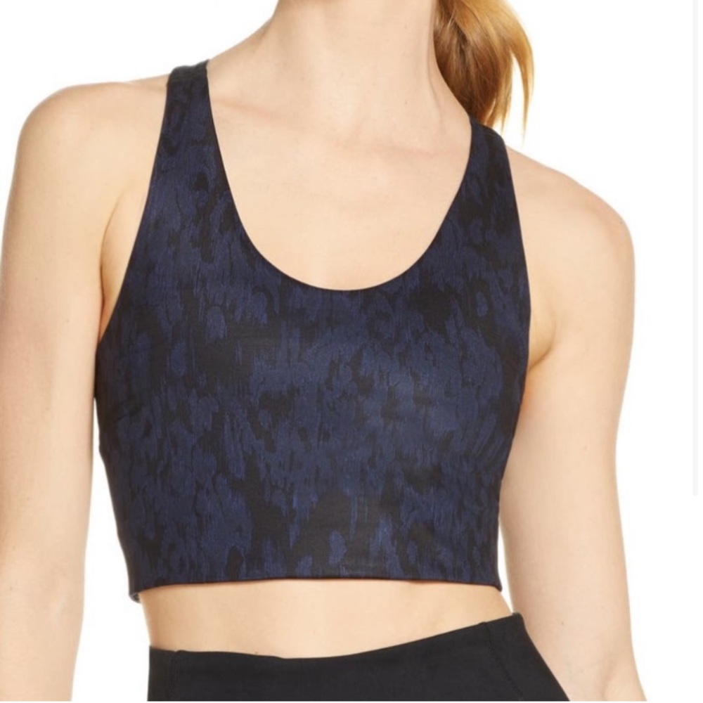 Zella Nordstrom Longline Sports bra blue black print M